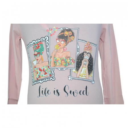 Bluza cu maneca lunga pentru fete OLC SVR 230323-13, Coral [2]