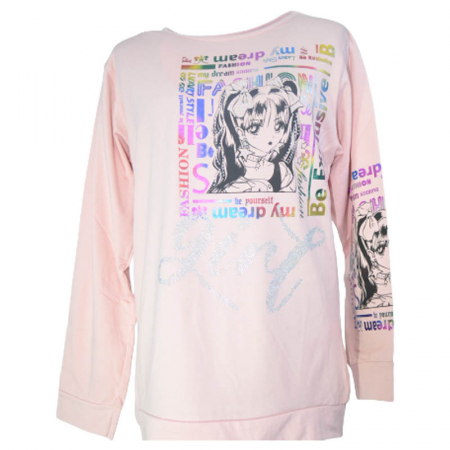 Bluze fete - Bluza cu maneca lunga pentru fete OLC SVR 230323-10, Roz
