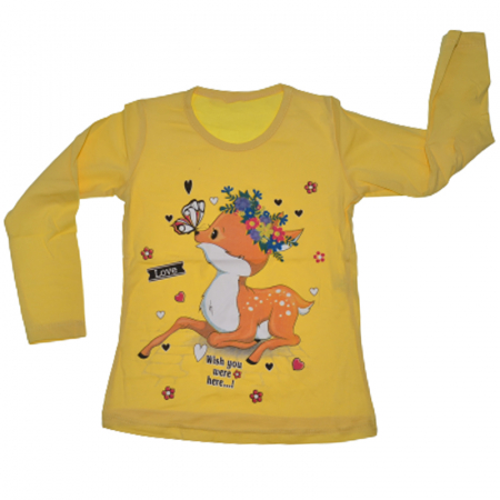 Bluze fete - Bluza cu maneca lunga pentru fete OLC SVR 2818G, Galben