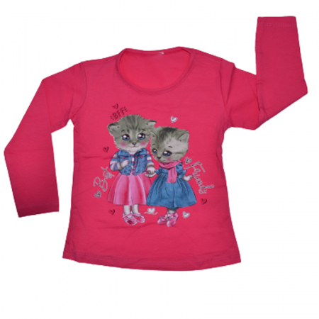 Bluze fete - Bluza cu maneca lunga pentru fete OLC SVR 2818R, Roz