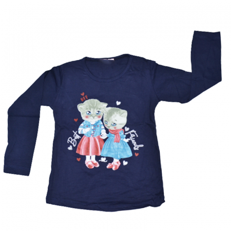 Bluze fete - Bluza cu maneca lunga pentru fete OLC SVR 2818B, Bleumarin