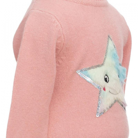Pulover cu maneca lunga pentru fete Denim Collection B19288, Roz [2]