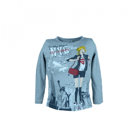 Bluze fete - Bluza cu maneca lunga pentru fete Wendee DK101155-1G-98, Gri