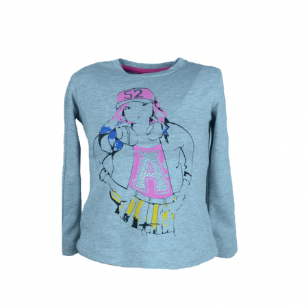 Bluze fete - Bluza cu maneca lunga pentru fete Wendee FS102242-1-104, Gri