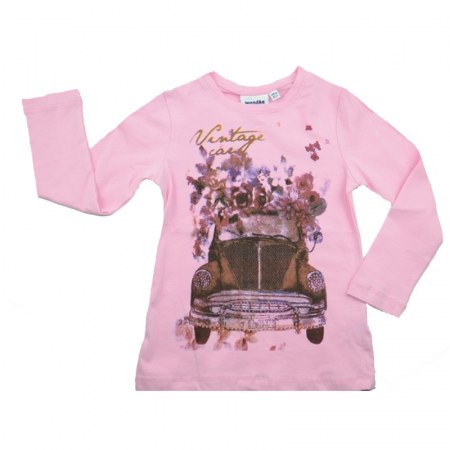 Bluze fete - Bluza cu maneca lunga pentru fete Wendee OZFB102520-1R-116, Roz