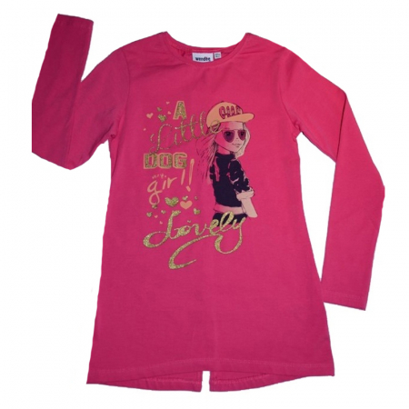 Bluze fete - Bluza cu maneca lunga pentru fete Wendee OZFB39207-1-110, Fucsia