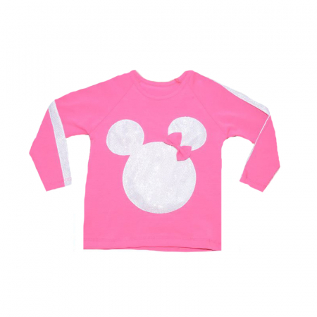 Bluze fete - Bluza cu maneca lunga pentru fete Chrisma CRSM6-104, Roz