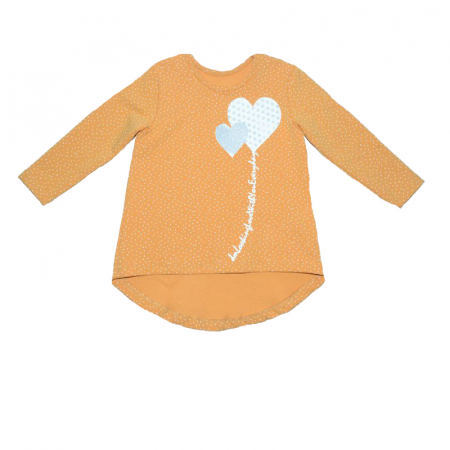 Bluze fete - Bluza cu maneca lunga pentru fete Chrisma CRSM9-98, Portocaliu