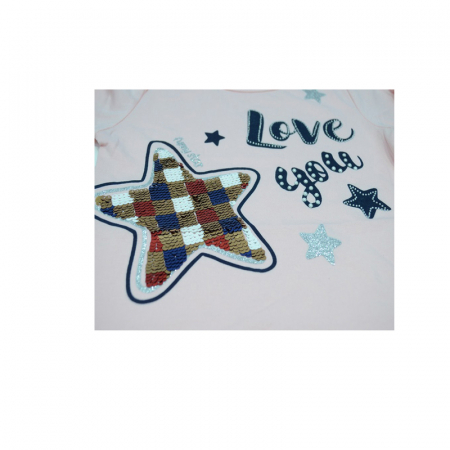 Bluza cu maneca lunga pentru fete Happy House FOFO-068R-110, Roz [2]