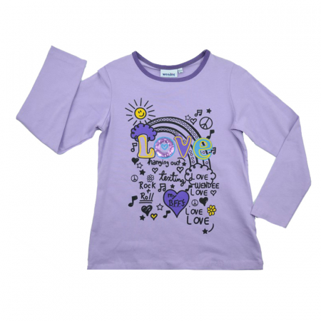 Bluze fete - Bluza cu maneca lunga pentru fete Wendee BU10300930-1M-110, Mov