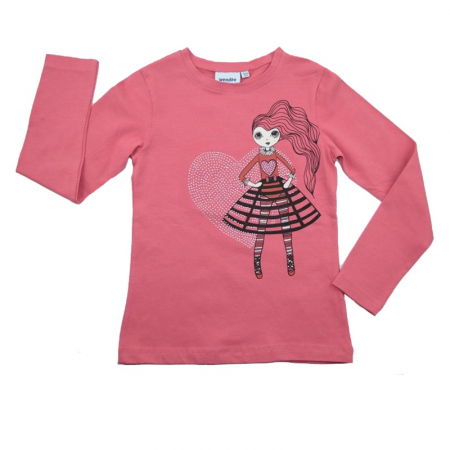 Bluze fete - Bluza cu maneca lunga pentru fete Wendee DK101184-1P-110, Roz