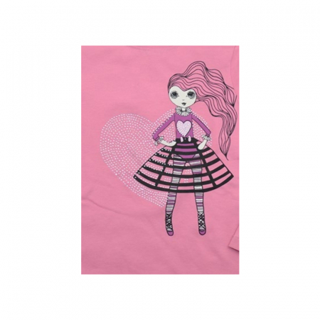 Bluza cu maneca lunga pentru fete Wendee DK101184-1R-122, Roz [1]