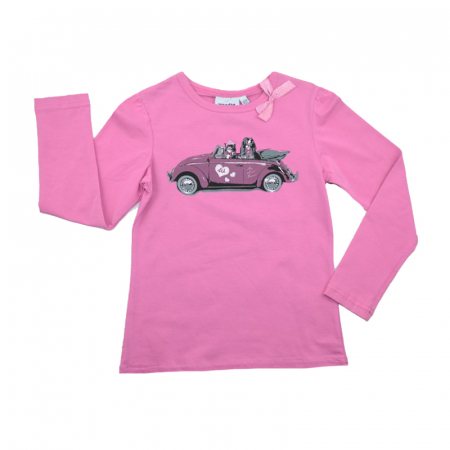 Bluze fete - Bluza cu maneca lunga pentru fete Wendee DS101132-1F-104, Fucsia