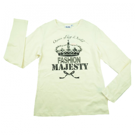 Bluze fete - Bluza cu maneca lunga pentru fete Wendee OZ102303-2C, Crem