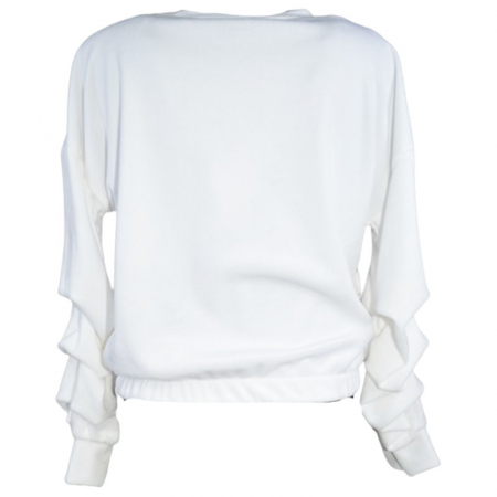 Bluza din catifea cu maneca lunga si colier pentru fete New Collection 555A-0, Alb [1]