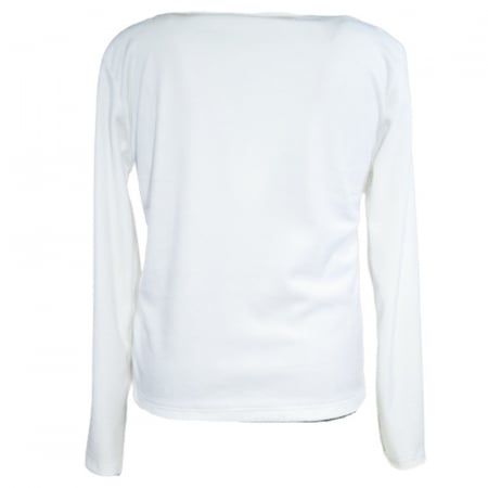 Bluza din catifea cu maneca lunga si colier pentru fete New Collection 561-3, Alb [1]