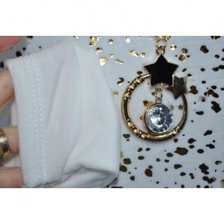 Bluza din catifea cu maneca lunga si colier pentru fete New Collection 561-3, Alb [2]