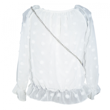 Bluza cu maneca lunga si gentuta pentru fete Lucky Girl 5743A, Alb [2]