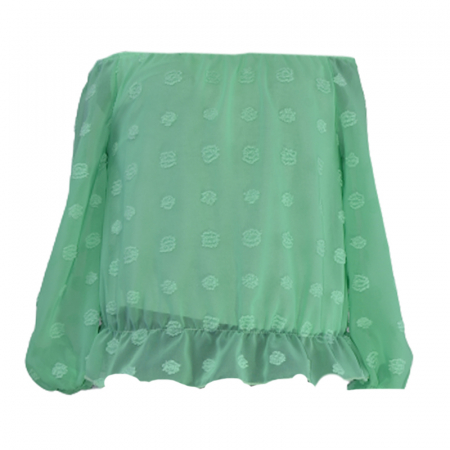 Bluza cu maneca lunga si gentuta pentru fete Lucky Girl 5743V-116, Verde [1]