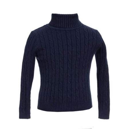 Cardigane si pulovere baieti - Pulover cu maneca lunga si guler inalt pentru baieti Urchin QC3111-B, Bleumarin