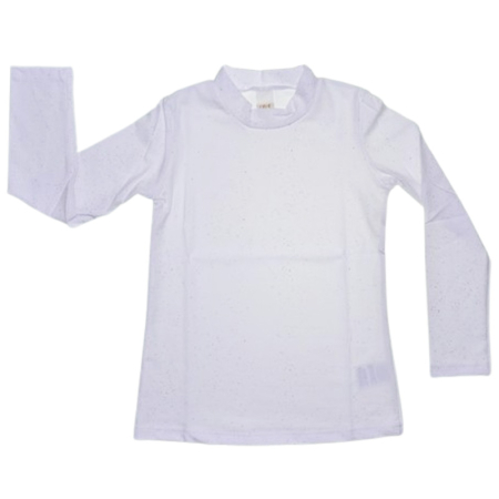 Îmbrăcăminte fete - Bluza cu maneca lunga si guler, pentru copii, Atut B972, Alb