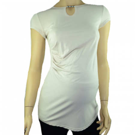 Bluza cu maneca scurta pentru gravide Mini Junior BDDE7C, Crem [4]