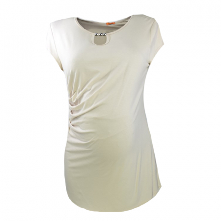Bluze si tricouri gravide - Bluza cu maneca scurta pentru gravide Mini Junior BDDE7C, Crem
