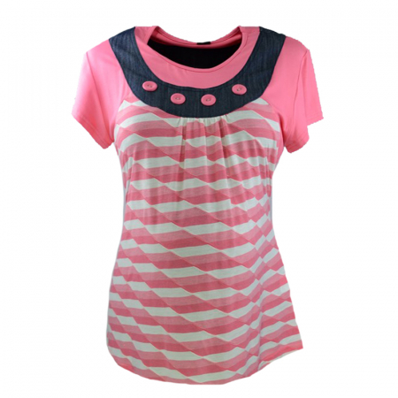 Accesorii gravide si mamici - Bluza cu maneca scurta pentru gravide New Star NWS14R, Multicolor