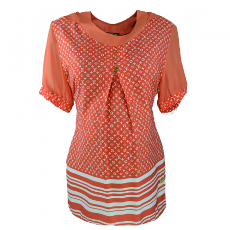 Bluze si tricouri gravide - Bluza cu maneca scurta pentru gravide New Star NWS20P, Portocaliu