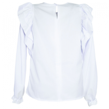Bluza eleganta cu maneca lunga pentru fete Catherine 071123-16, Alb [1]