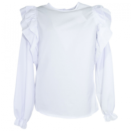Bluze fete - Bluza eleganta cu maneca lunga pentru fete Catherine 071123-16, Alb