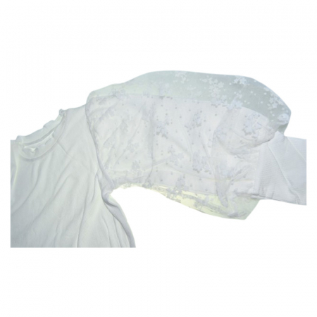 Bluză elegantă, cu manecă cu dantelă, pentru fete, Mini Junior BL1908A3, Alb [1]