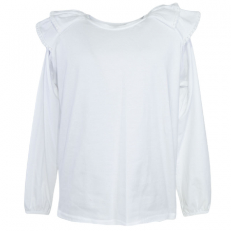 Bluze fete - Bluza eleganta cu maneca lunga pentru fete Madii 101123-4, Alb