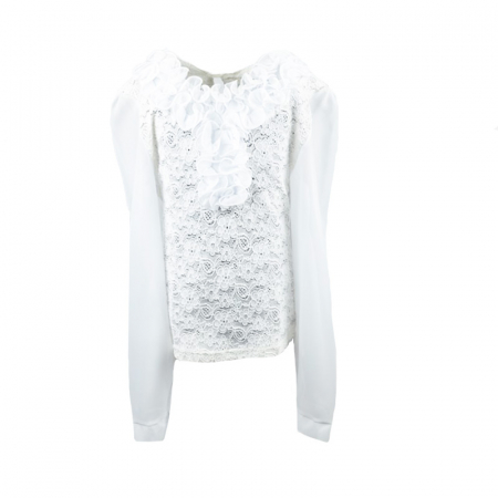 Bluze fete - Bluza eleganta cu maneca lunga pentru fete Catherine CTR15-A-140, Alb