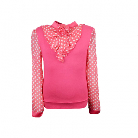 Bluze fete - Bluza eleganta cu maneca lunga pentru fete Catherine CTRN6RZ-134, Roz