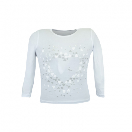 Bluze fete - Bluza eleganta cu maneca lunga pentru fete Chrisma CRSM-4-98, Alb