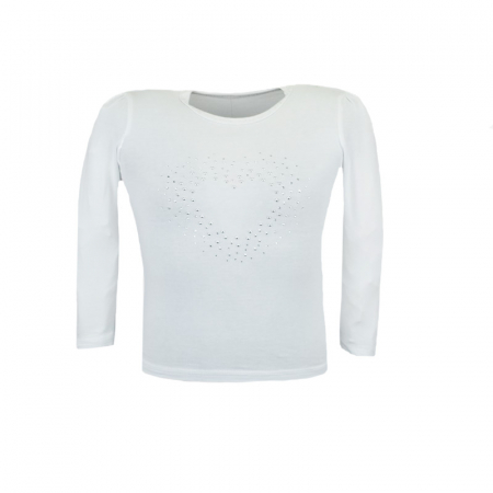 Bluze fete - Bluza eleganta cu maneca lunga pentru fete Chrisma CRSM-5-104, Alb