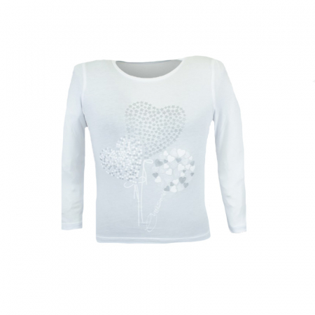Bluze fete - Bluza eleganta cu maneca lunga pentru fete Chrisma CRSM-6-98, Alb