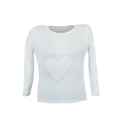 Bluze fete - Bluza eleganta cu maneca lunga pentru fete Chrisma CRSM-8-98, Alb