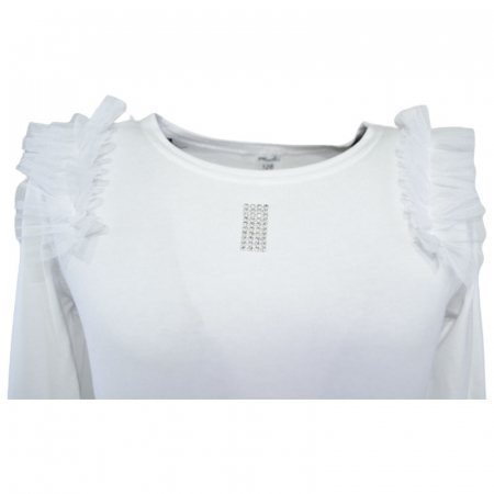 Bluza eleganta cu maneca lunga pentru fete Madii 101123-10, Alb [2]