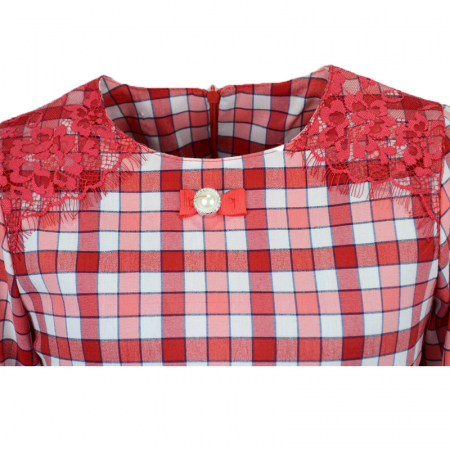 Bluza eleganta cu maneca lunga pentru fete Mariatex MTX-4-128-cm, Rosu [4]