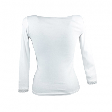 Bluza eleganta cu maneca lunga pentru fete Mini Junior BEF-08-140, Alb [1]