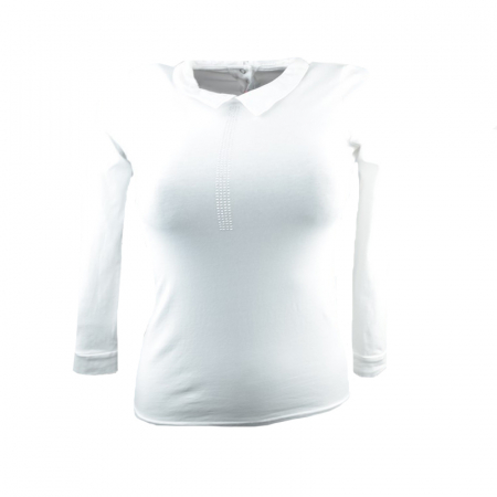 Bluze fete - Bluza eleganta cu maneca lunga pentru fete Mini Junior BEF-10A-158, Alb