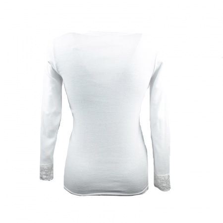 Bluza eleganta cu maneca lunga pentru fete Sevim 0867-152, Alb [1]