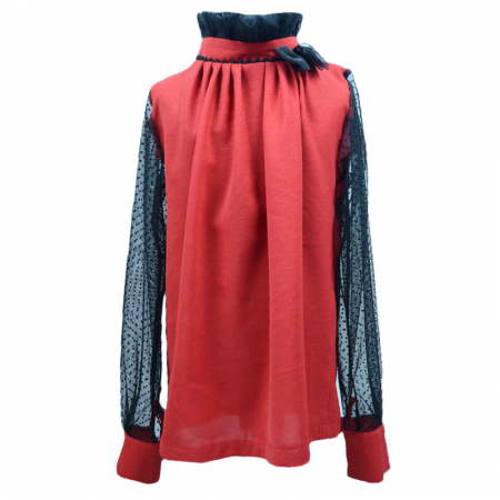 Bluze fete - Bluza eleganta cu maneca lunga pentru fete Umbo SN-27-140-cm, Rosu