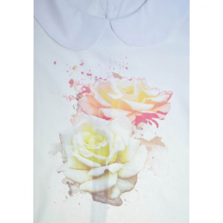 Bluza eleganta cu maneca scurta pentru fete Umbo 300323-2, Alb [2]