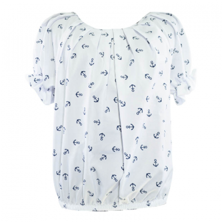 Îmbrăcăminte fete - Bluza eleganta cu maneca scurta pentru fete Mini Junior 300323, Alb