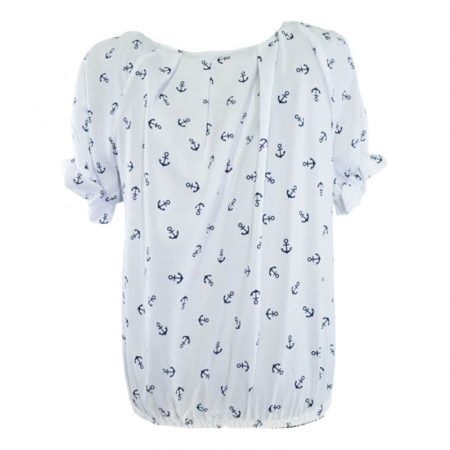 Bluza eleganta cu maneca scurta pentru fete Mini Junior 300323, Alb [1]