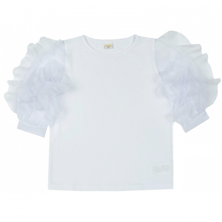 Bluze fete - Bluza eleganta din bumbac pentru fete Atut 0843, Alb