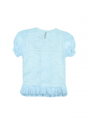 Bluza eleganta maneca scurta pentru fete Mini Junior BEF-001-128, Alb [2]